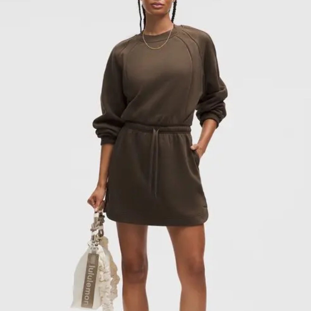 ✨ Lululemon | Scuba Cinch-Waist Mini Dress | Olive Brown | XL